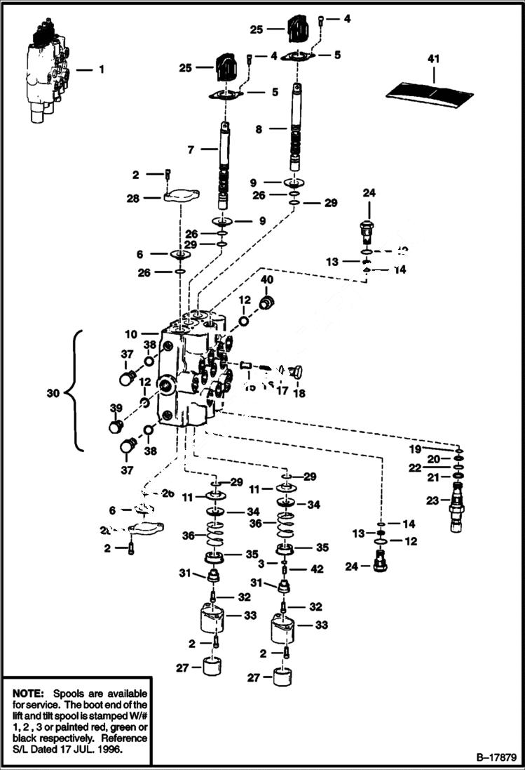 Схема запчастей Bobcat 400s - HYDRAULIC VALVE HYDRAULIC SYSTEM