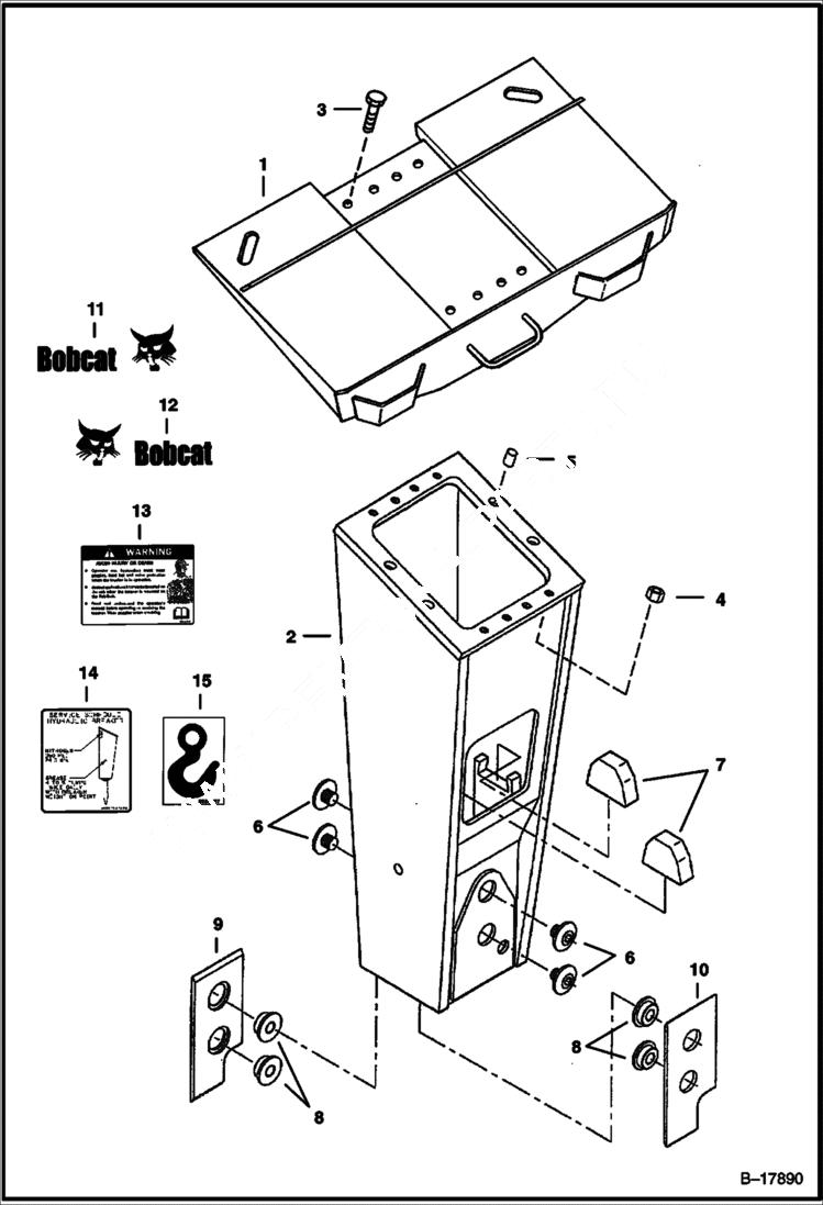 Схема запчастей Bobcat BREAKERS - BREAKER (Hydraulic Breaker Bob-Tach Mtg) (6560) (Use on 963) Loader