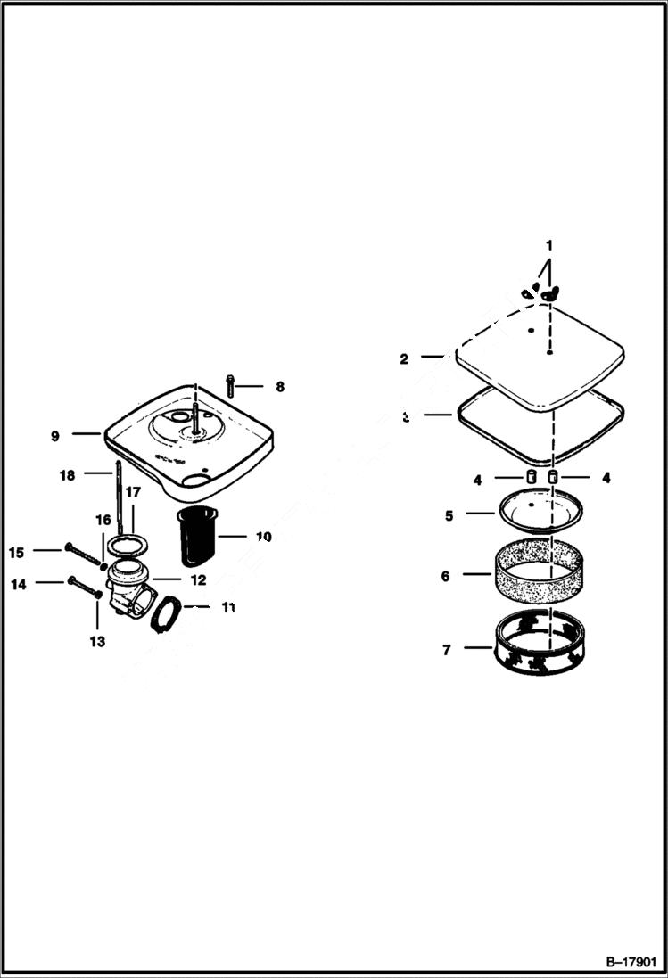 Схема запчастей Bobcat 400s - AIR CLEANER POWER UNIT