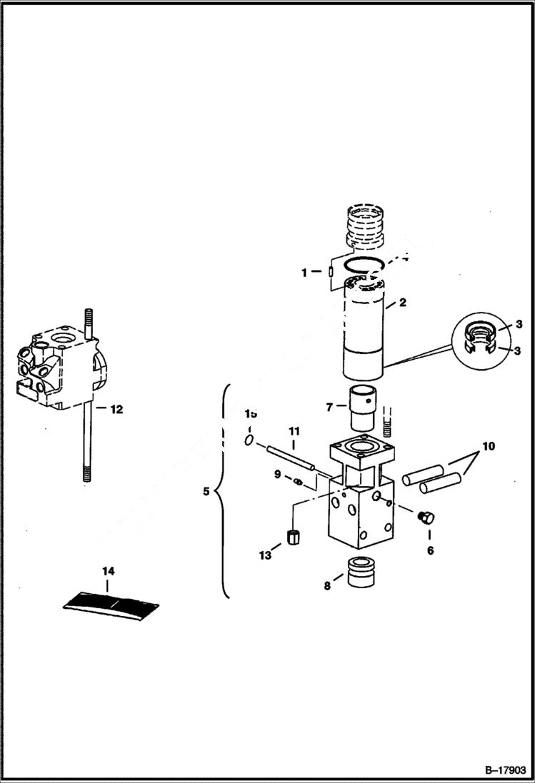 Схема запчастей Bobcat BREAKERS - BREAKER (Lower Housing) (B850) (B950) Loader