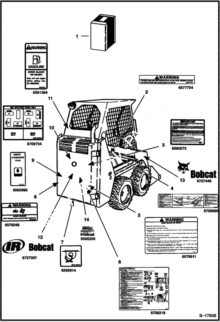 Схема запчастей Bobcat 400s - DECALS ACCESSORIES & OPTIONS