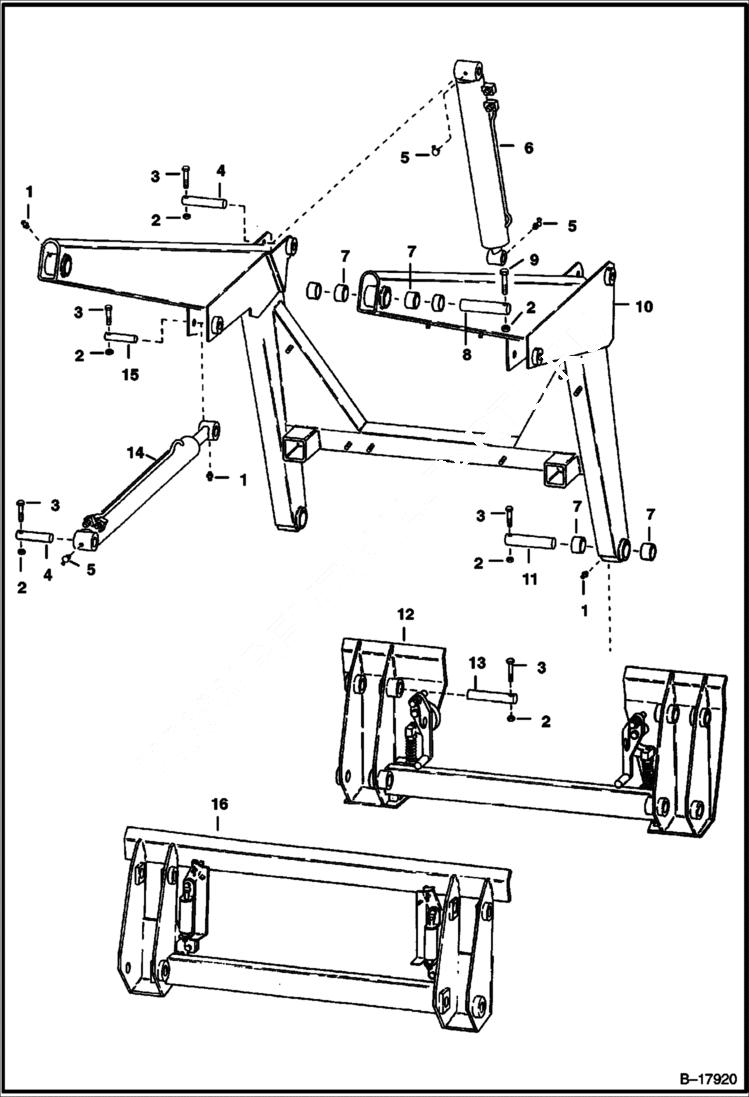 Схема запчастей Bobcat 700s - LIFT ARMS & BOB-TACH MAIN FRAME