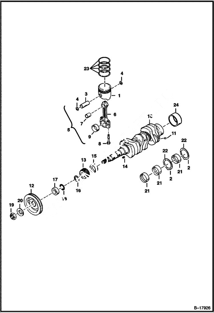 Схема запчастей Bobcat 220 - PISTON & CRANKSHAFT POWER UNIT