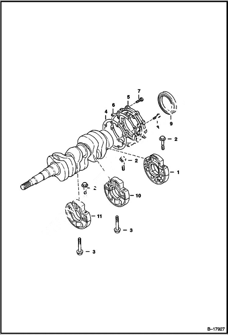 Схема запчастей Bobcat 220 - MAIN BEARING CASE POWER UNIT