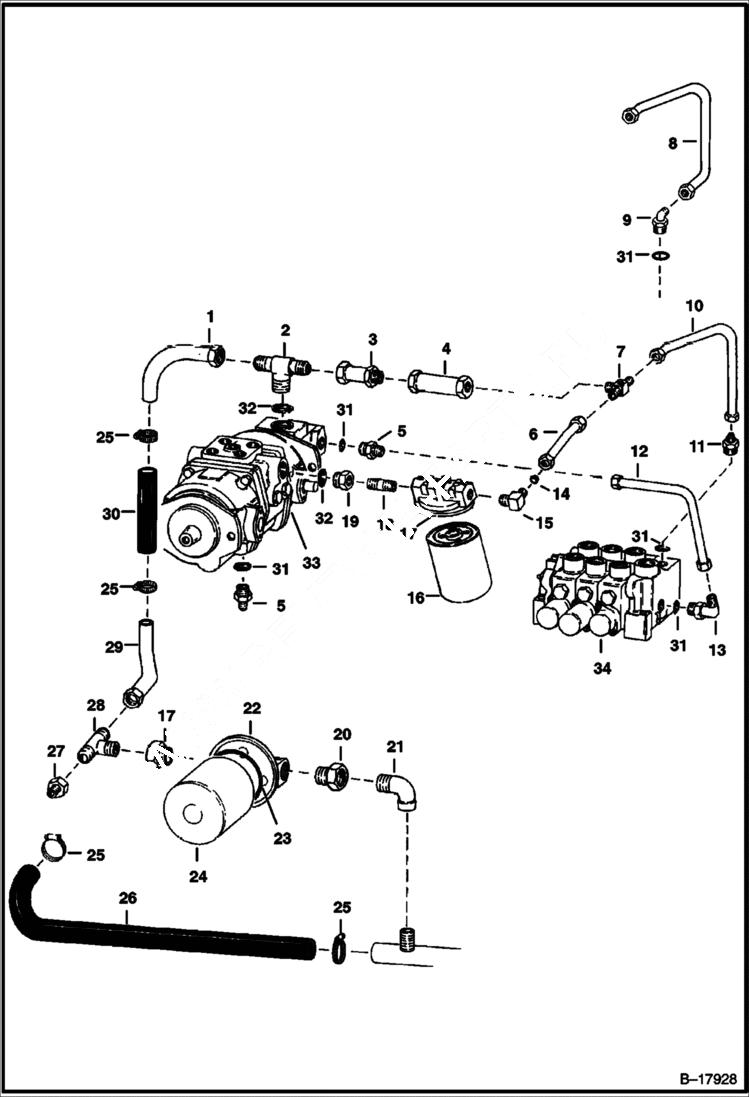 Схема запчастей Bobcat 700s - HYDROSTATIC CIRCUITRY HYDROSTATIC SYSTEM