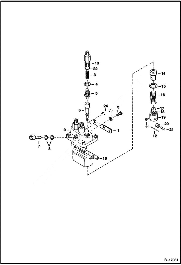 Схема запчастей Bobcat 220 - INJECTION PUMP POWER UNIT