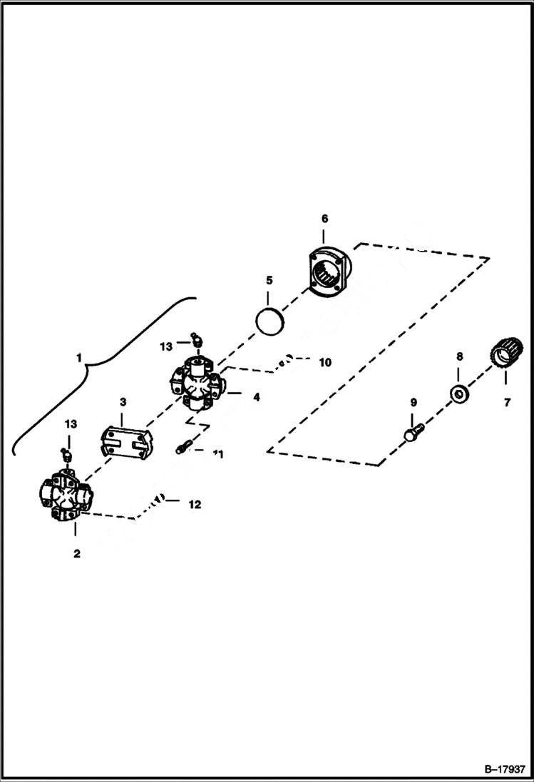 Схема запчастей Bobcat 700s - UNIVERSAL JOINT POWER UNIT