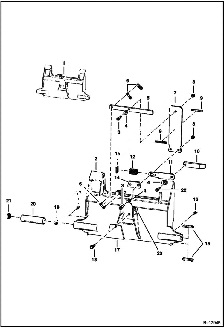 Схема запчастей Bobcat 400s - BOB-TACH MAIN FRAME