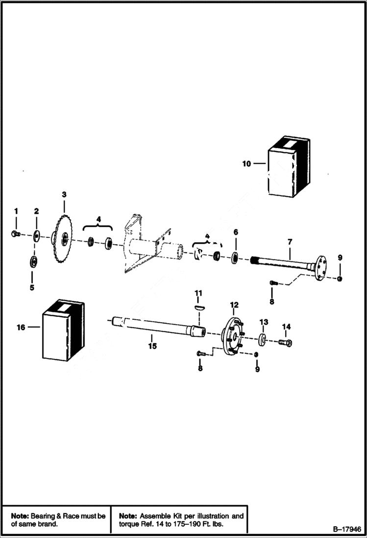 Схема запчастей Bobcat 400s - AXLE DRIVE TRAIN