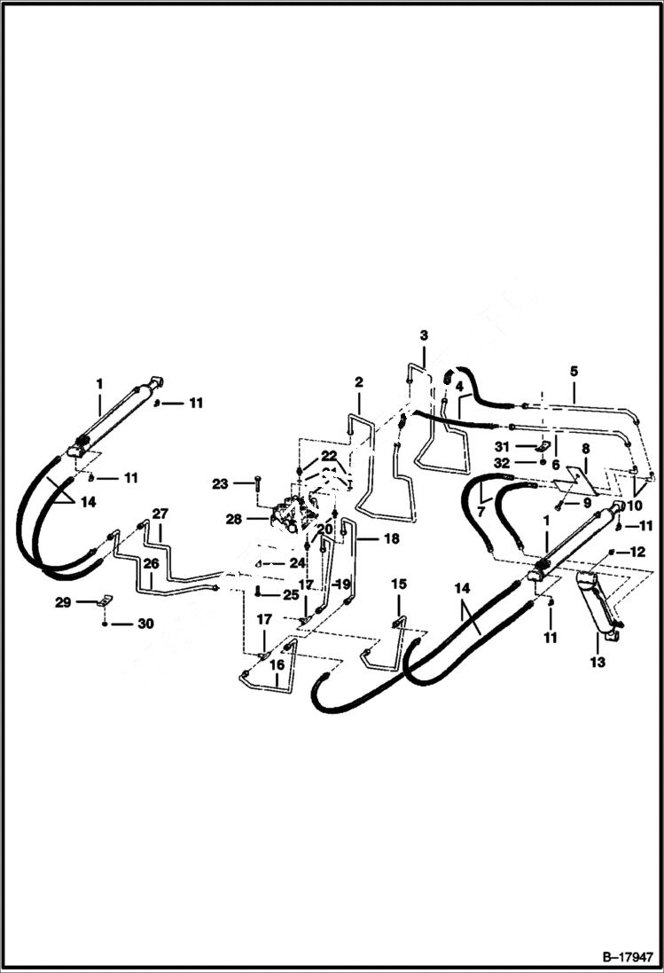 Схема запчастей Bobcat 400s - HYDRAULIC CIRCUITRY HYDRAULIC SYSTEM