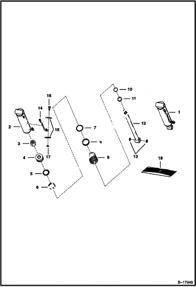 Схема запчастей Bobcat 400s - TILT CYLINDER HYDRAULIC SYSTEM