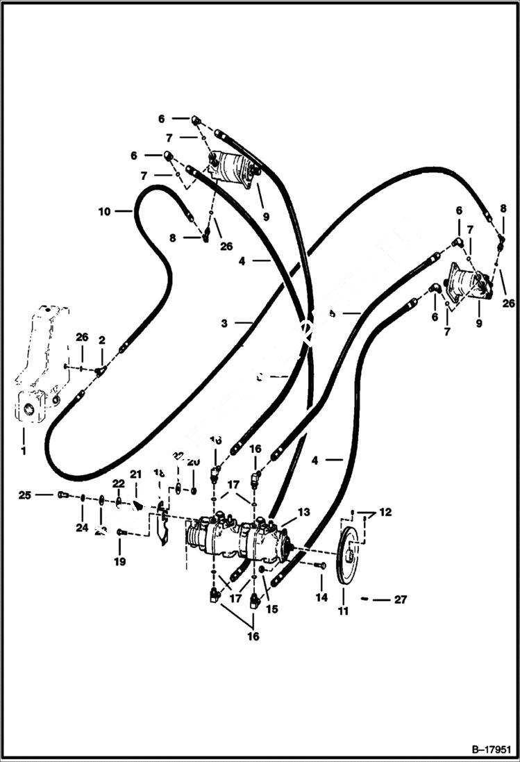 Схема запчастей Bobcat 400s - HYDROSTATIC CIRCUITRY HYDROSTATIC SYSTEM