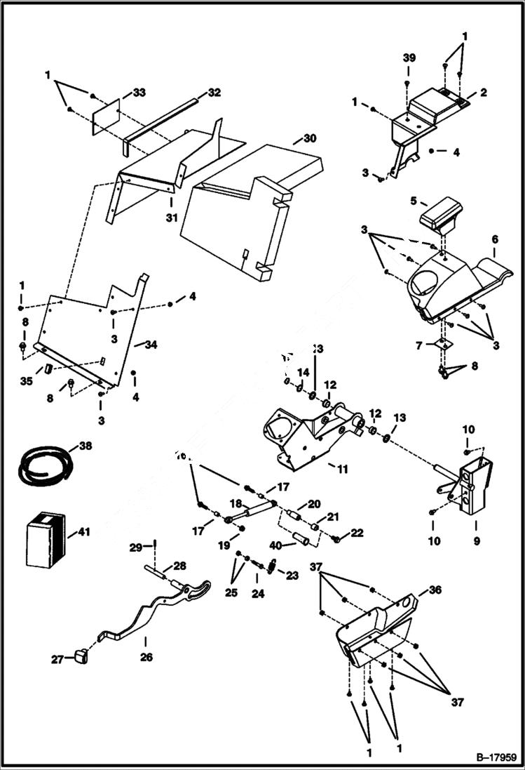 Схема запчастей Bobcat 337 - L.H. CONTROL CONSOLE CONTROLS