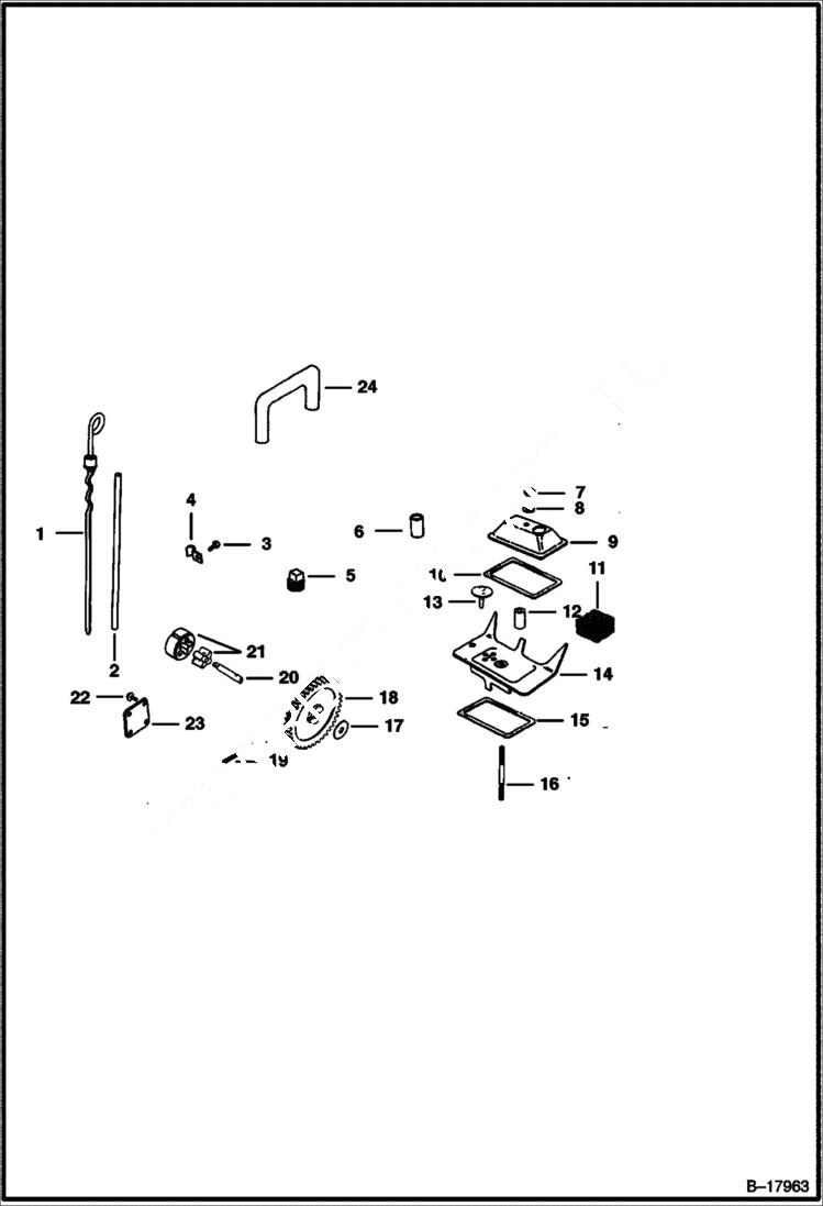 Схема запчастей Bobcat 400s - OIL PUMP, DIPSTICK & BREATHER POWER UNIT