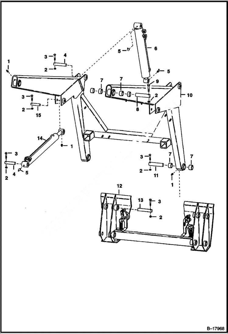 Схема запчастей Bobcat 700s - LIFT ARMS & BOB-TACH MAIN FRAME