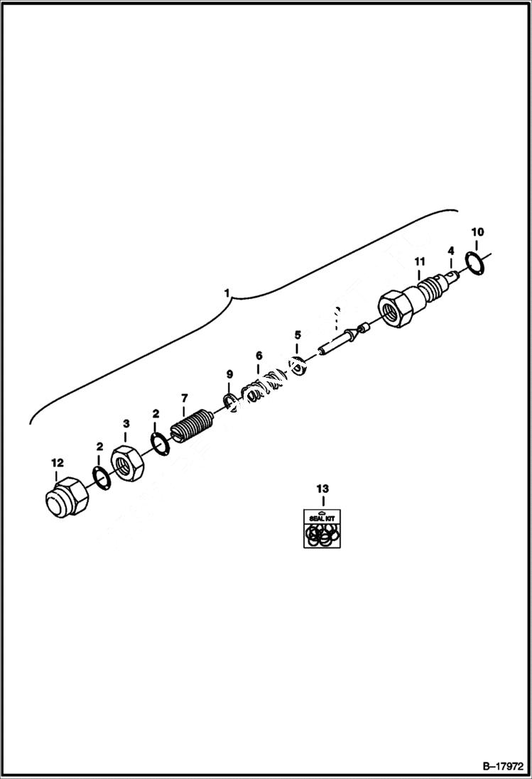 Схема запчастей Bobcat 337 - RELIEF VALVE HYDRAULIC SYSTEM