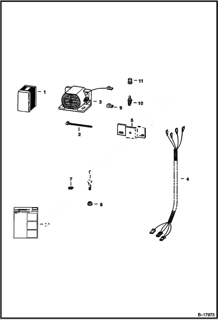 Схема запчастей Bobcat 400s - HORN KIT (Domestic & European) ACCESSORIES & OPTIONS