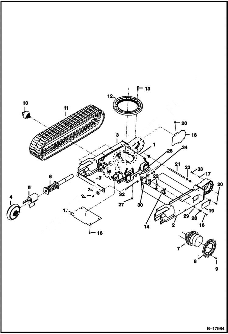 Схема запчастей Bobcat 322 - UNDERCARRIAGE (S/N 562320001 & Above, 517811001 & Above) UNDERCARRIAGE