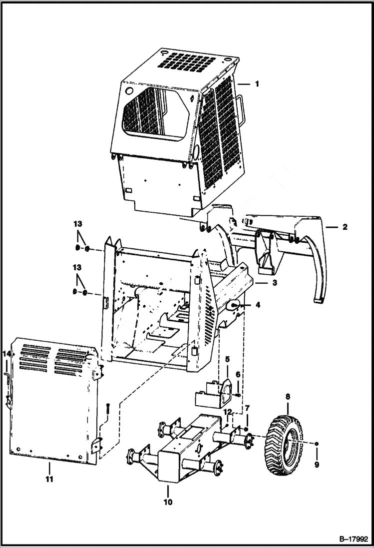 Схема запчастей Bobcat 400s - MAIN FRAME MAIN FRAME