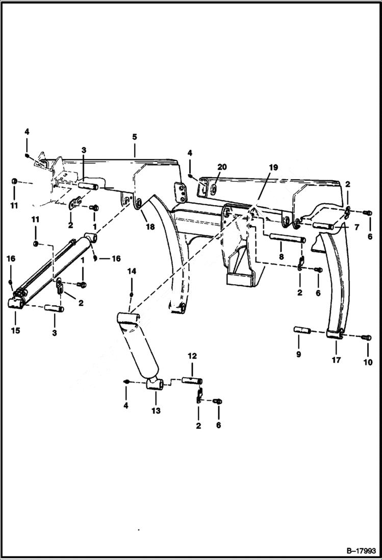 Схема запчастей Bobcat 400s - LIFT ARMS MAIN FRAME