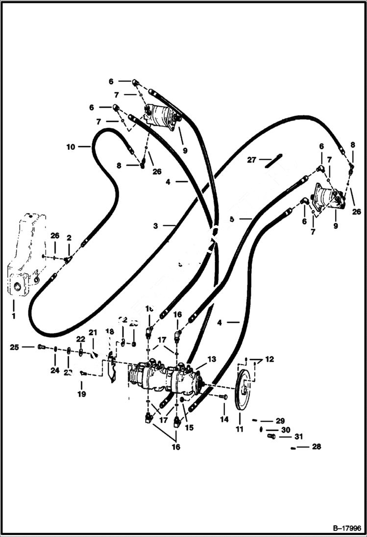 Схема запчастей Bobcat 400s - HYDROSTATIC CIRCUITRY HYDROSTATIC SYSTEM