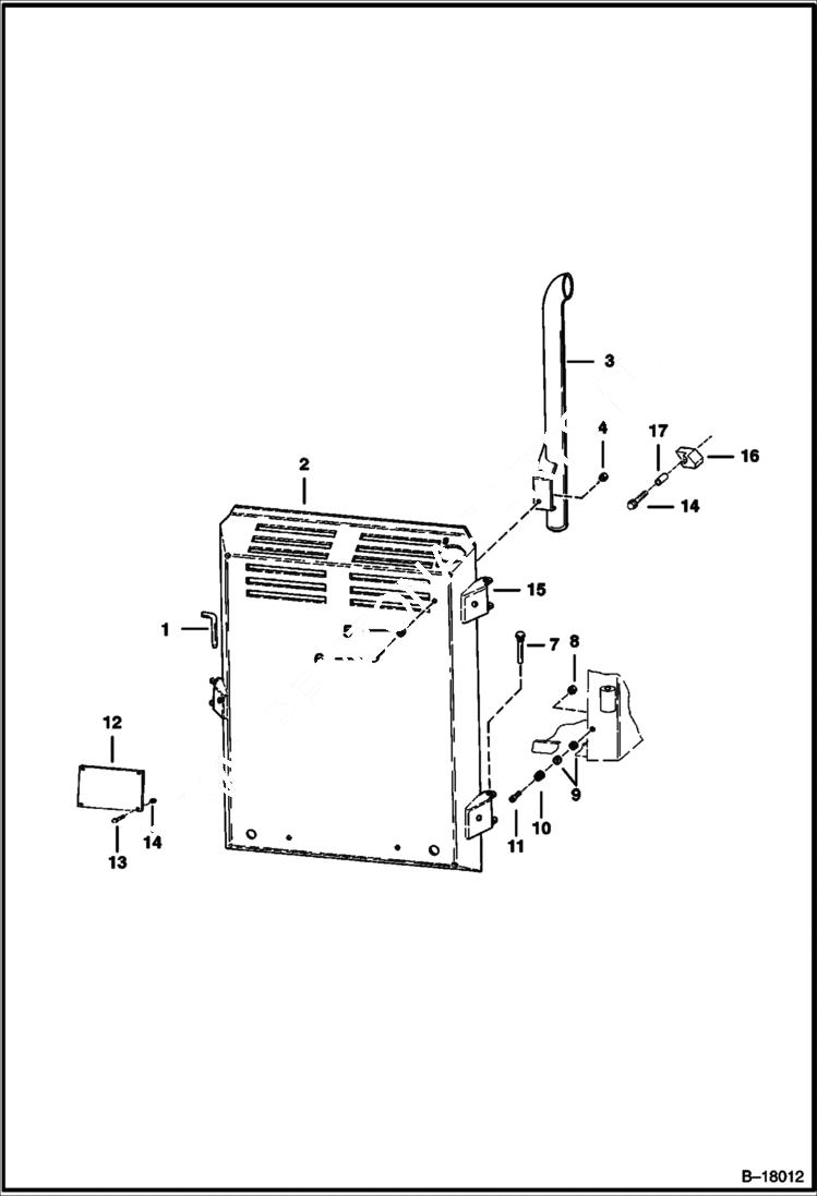 Схема запчастей Bobcat 400s - REAR DOOR MAIN FRAME