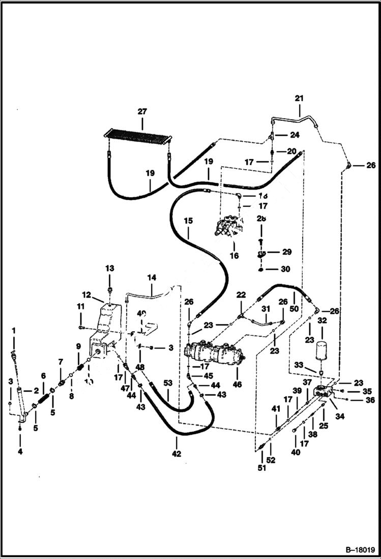 Схема запчастей Bobcat 400s - HYDROSTATIC CIRCUITRY (S/N 13915 & Above) HYDROSTATIC SYSTEM