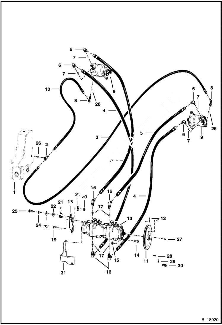 Схема запчастей Bobcat 400s - HYDROSTATIC CIRCUITRY HYDROSTATIC SYSTEM