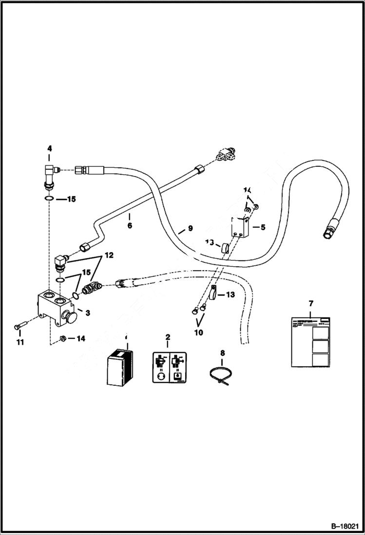 Схема запчастей Bobcat 334 - DIRECT-TO-TANK KIT (S/N 512918212 & Above, 517711001 & Above and 516711721 & Above) ACCESSORIES & OPTIONS