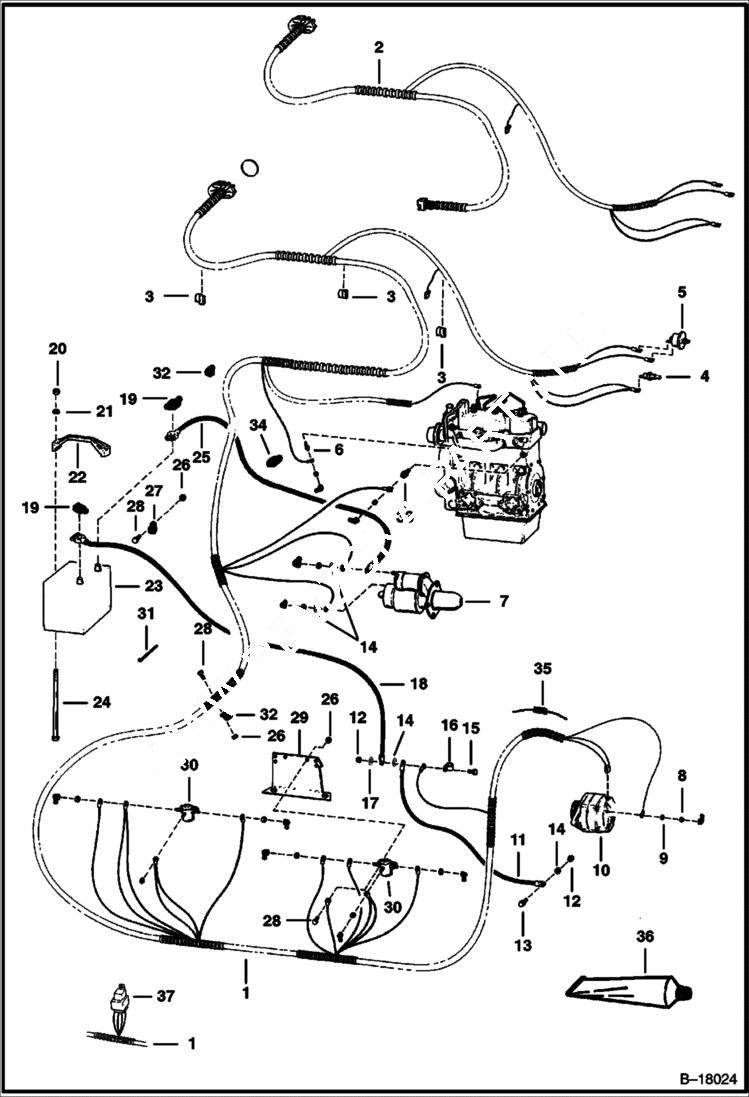 Схема запчастей Bobcat 400s - ENGINE ELECTRICAL CIRCUITRY ELECTRICAL SYSTEM