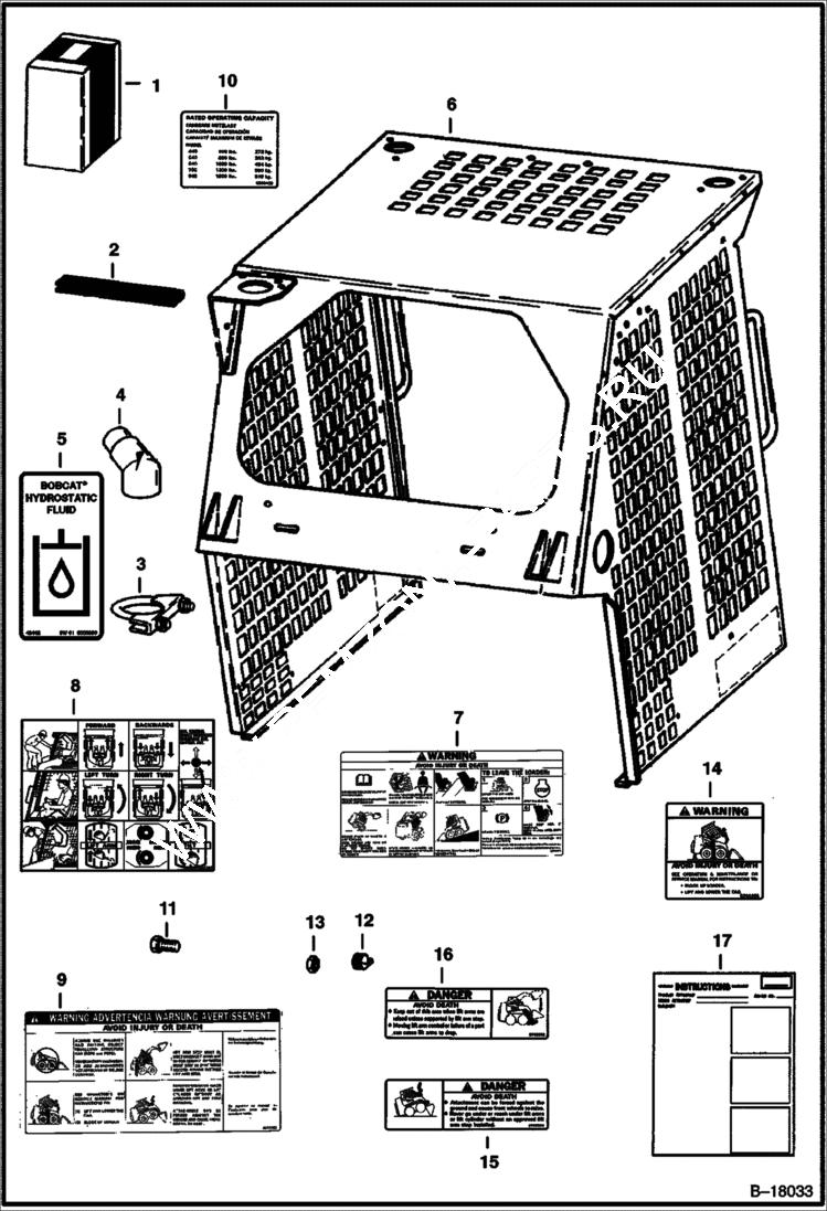 Схема запчастей Bobcat 700s - OPERATOR CAB MAIN FRAME