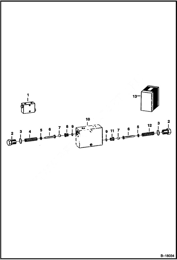 Схема запчастей Bobcat ANGLE BROOM - ANGLE BROOM (Hydraulic Cushion Valve) (570B) Loader