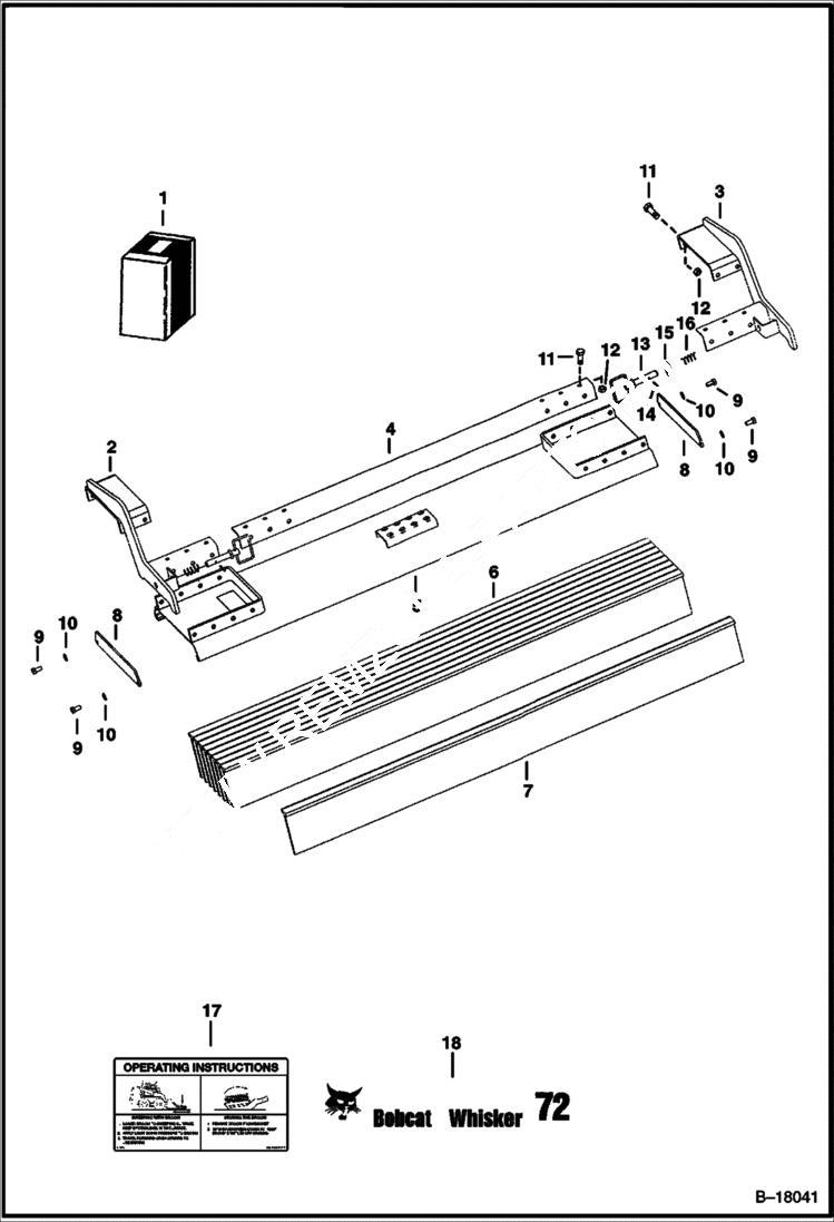 Схема запчастей Bobcat LOADER - ATTACHMENTS - WHISKER PUSH BROOM (72 8236) Компактные тракторы