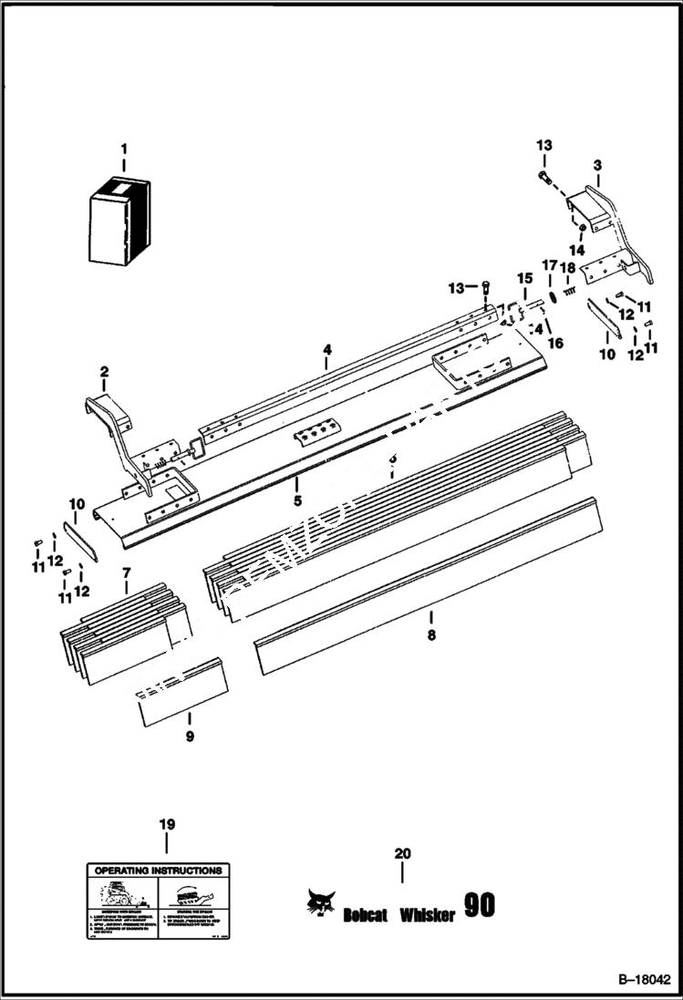 Схема запчастей Bobcat WHISKER BROOM - WHISKER PUSH BROOM (90 8241) Loader