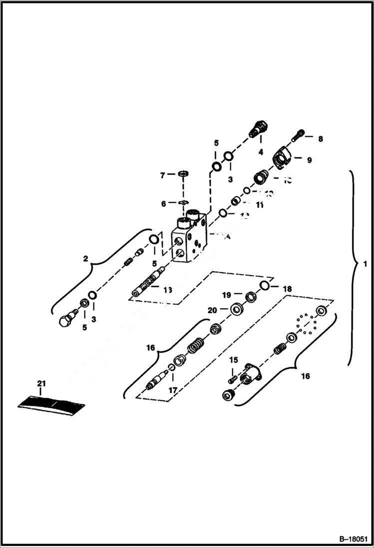 Схема запчастей Bobcat 700s - LIFT SECTION (Gresen V20) (S/N 14999 & Below) HYDRAULIC SYSTEM