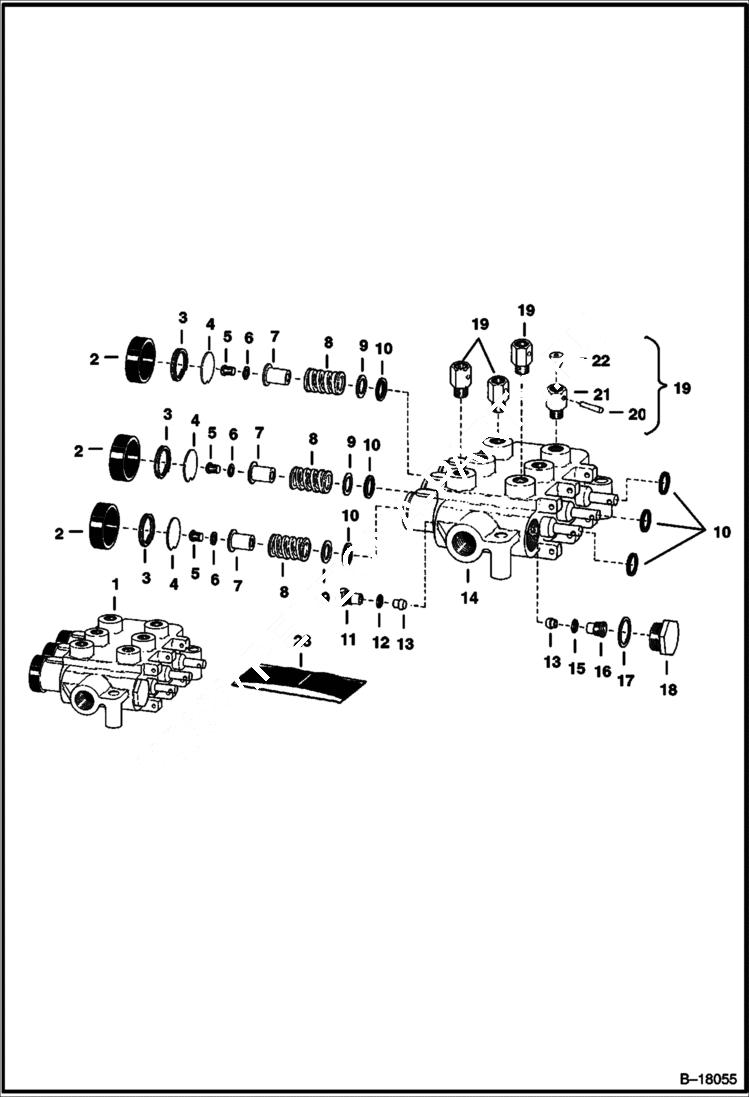 Схема запчастей Bobcat GRADER - GRADER (Hydraulic Valve) Loader