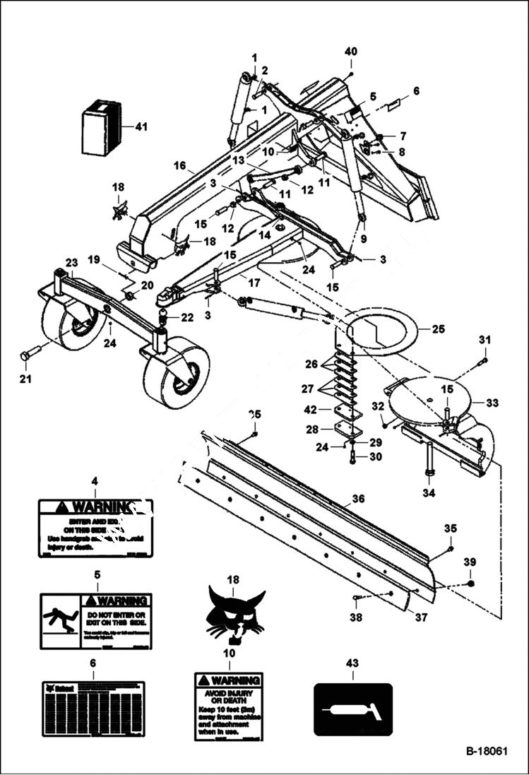 Схема запчастей Bobcat GRADER - GRADER (Main Frame) (84 6480) Loader