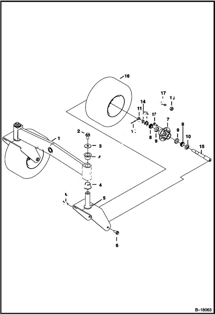 Схема запчастей Bobcat SOIL CONDITIONER - TIRE MOUNT ASSY (60) (72) (84) Loader