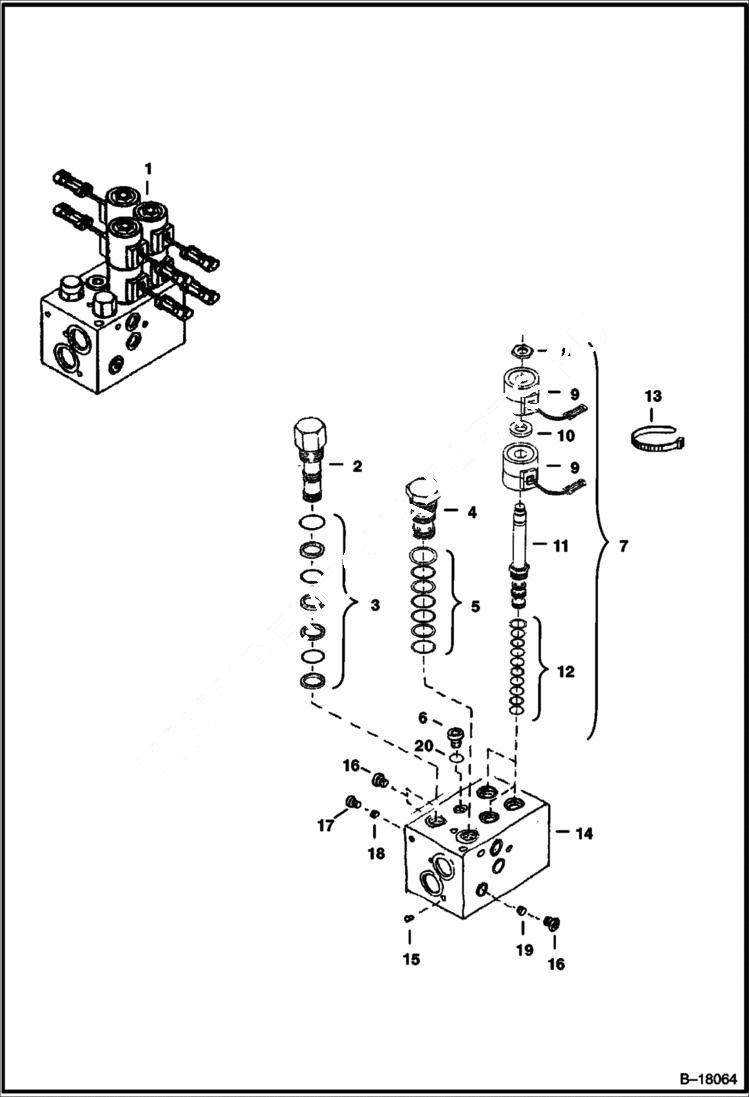 Схема запчастей Bobcat GRADER - GRADER (Control Valve) (84 648000101 - 01630) Loader