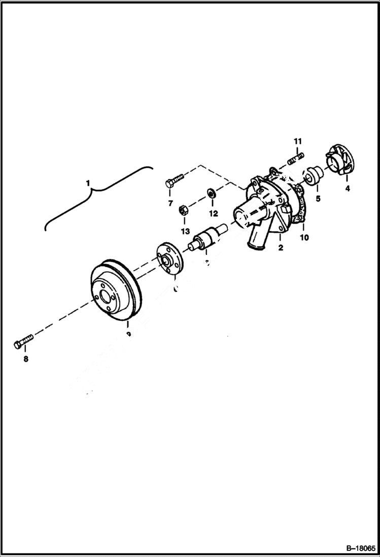 Схема запчастей Bobcat 220 - WATER PUMP POWER UNIT