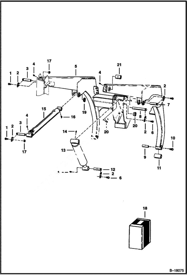 Схема запчастей Bobcat 400s - LIFT ARMS MAIN FRAME