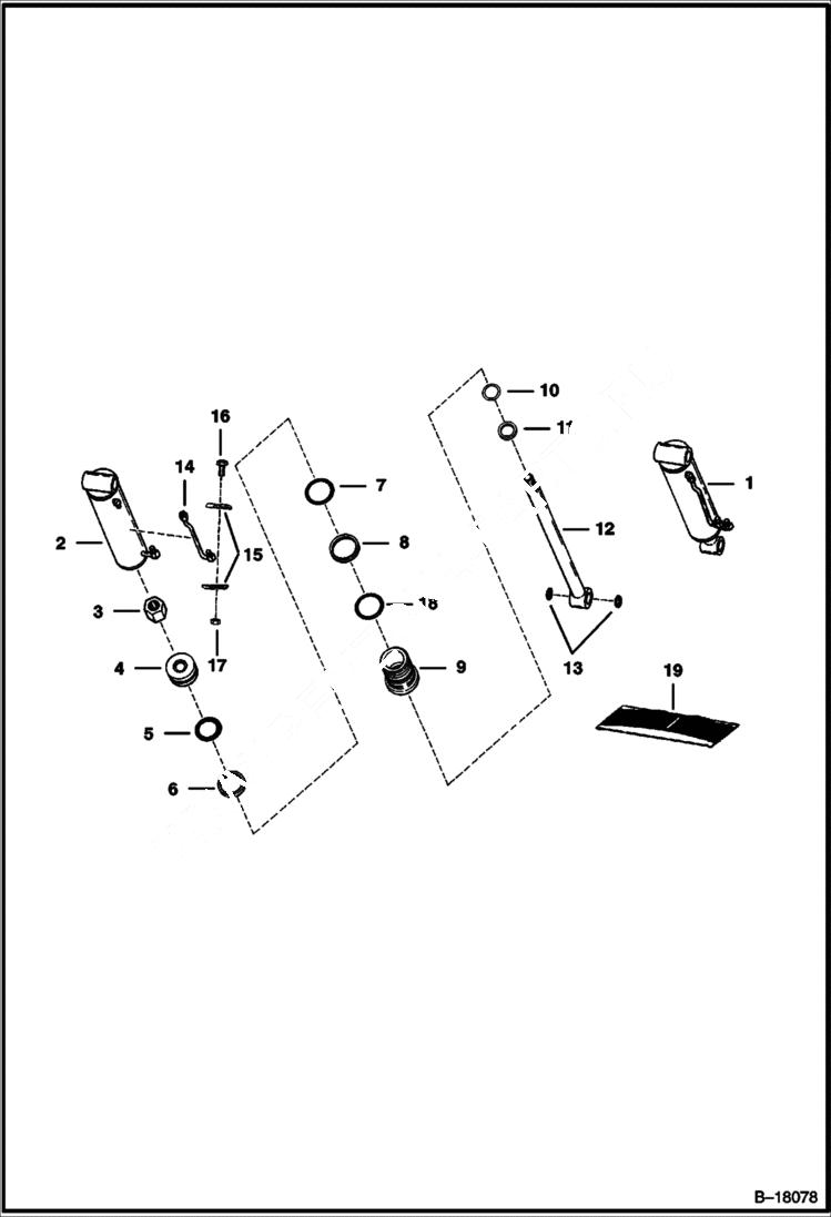 Схема запчастей Bobcat 400s - TILT CYLINDER HYDRAULIC SYSTEM