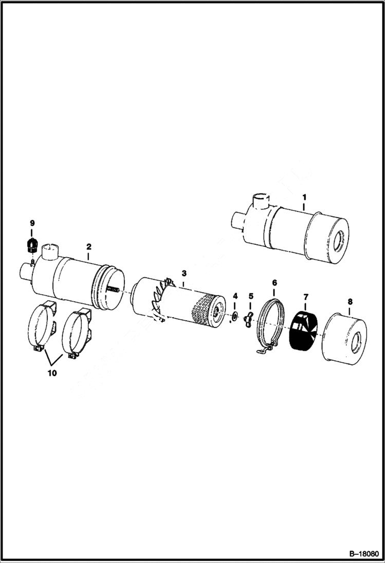 Схема запчастей Bobcat 700s - AIR CLEANER POWER UNIT