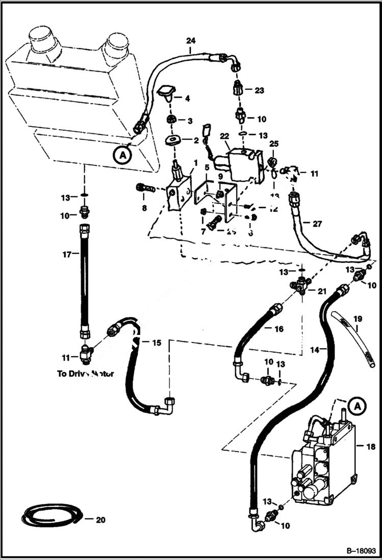 Схема запчастей Bobcat 800s - MANUAL LIFT RELEASE SYSTEM HYDRAULIC SYSTEM