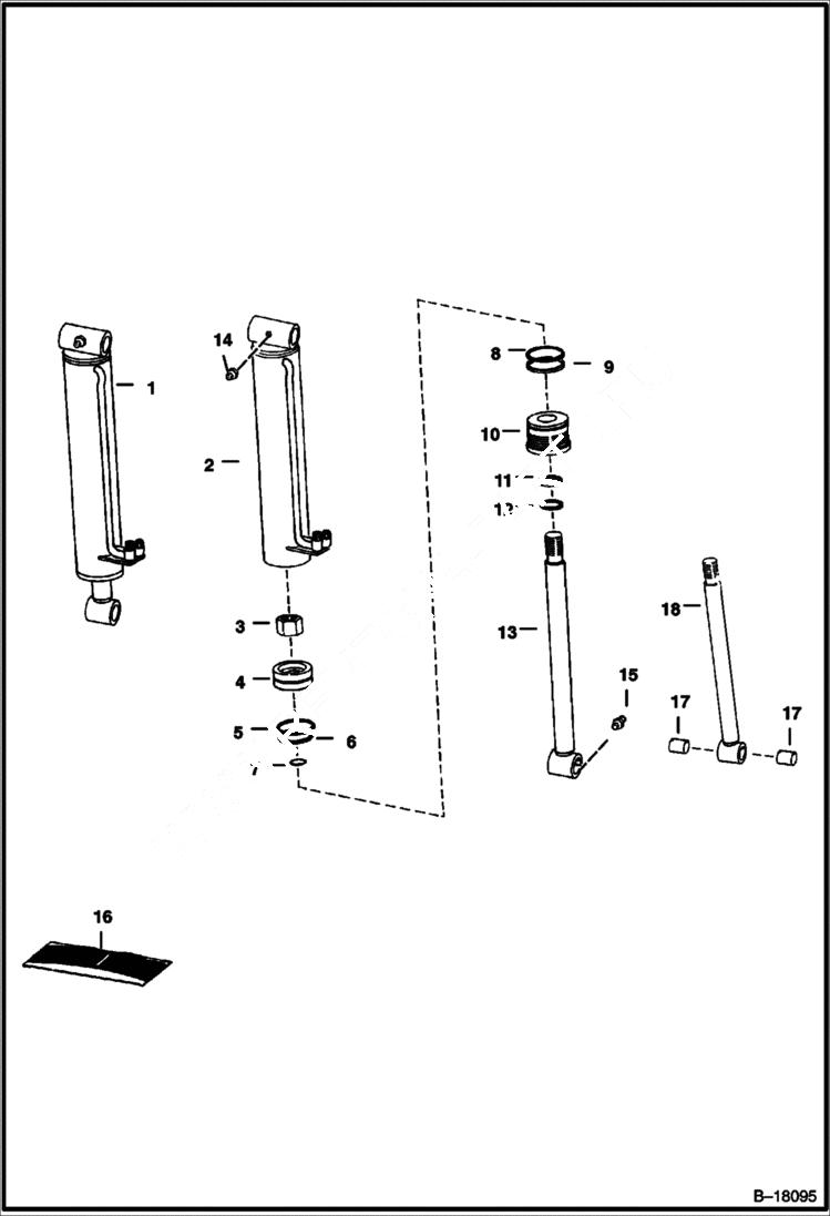 Схема запчастей Bobcat 700s - TILT CYLINDER (S/N 12003 to 12234) HYDRAULIC SYSTEM