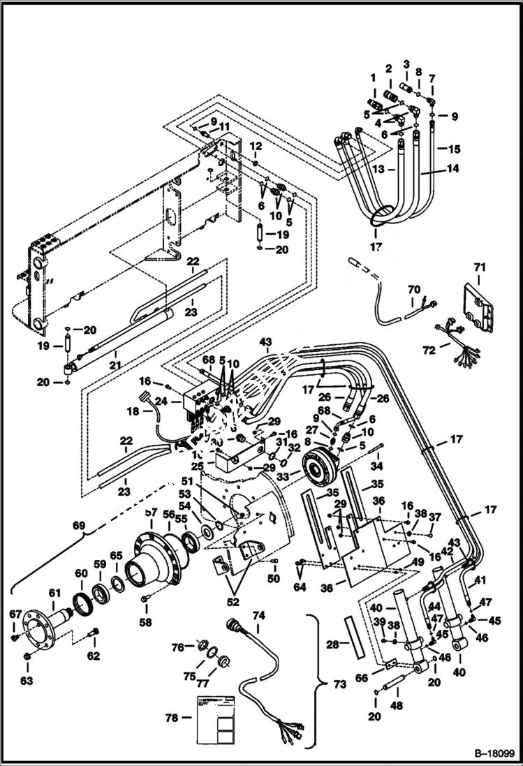 Схема запчастей Bobcat PLANERS - PLANER (Hydraulic Circuitry) (Surface Planer) (16 231100101 & Above) Loader