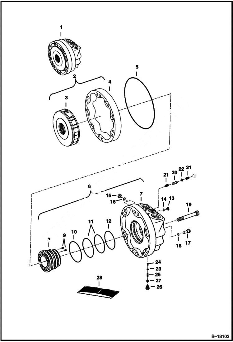 Схема запчастей Bobcat TRENCHERS - TRENCHER (Hydraulic Motor) (LT405 610000101 & Above) Loader