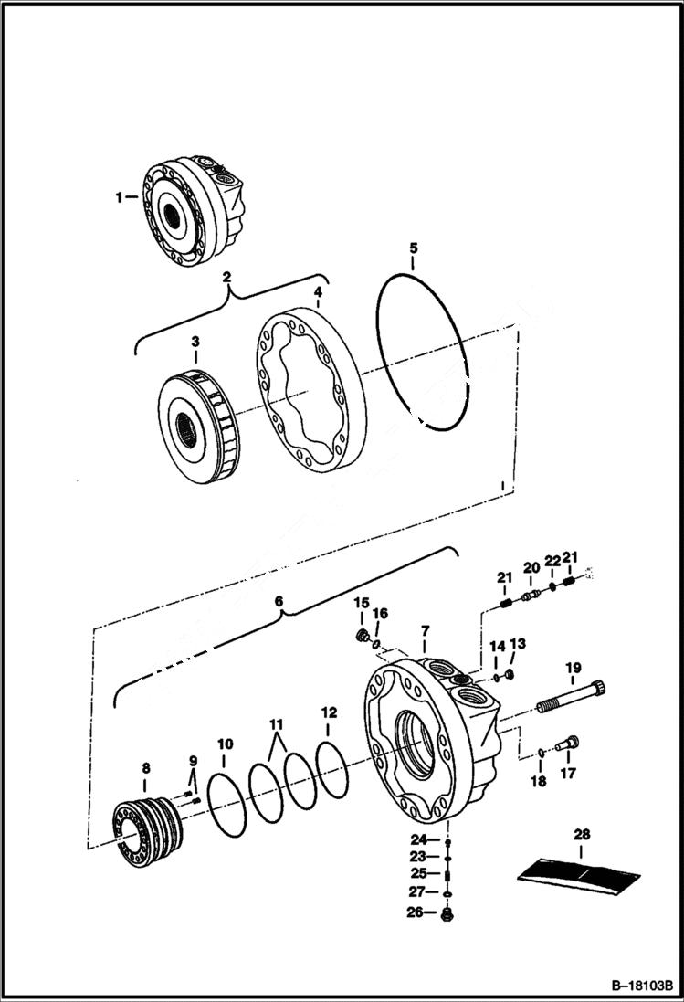 Схема запчастей Bobcat PLANERS - PLANER (Motor) (Curb Planer) (15 234000101 & Above) Loader