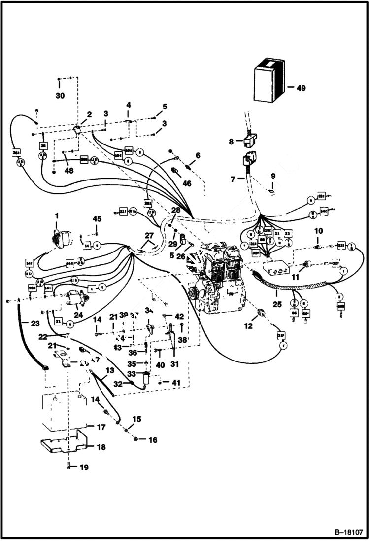 Схема запчастей Bobcat 700s - ENGINE ELECTRICAL (S/N 5006 M 11001 thru 13999) ELECTRICAL SYSTEM