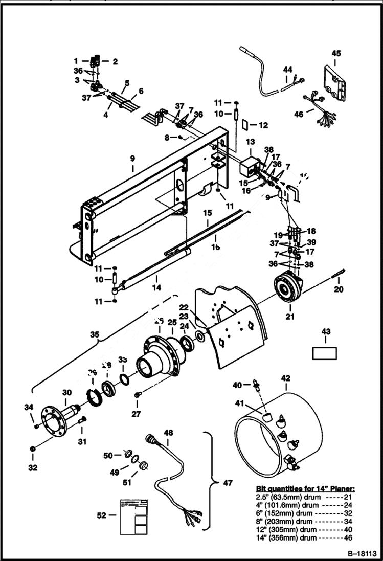 Схема запчастей Bobcat PLANERS - PLANER (Hydraulic Circuitry) (Standard Flow Planer) (14 231200101 & Above) Loader